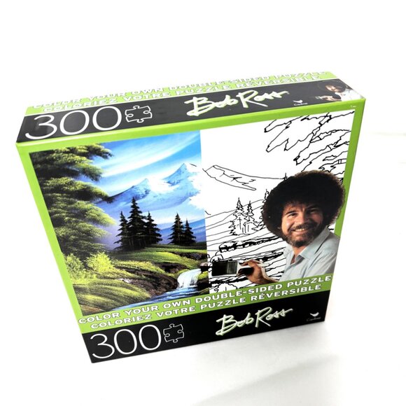 Bob Ross Puzzle 300 Piece Double Sided Color Your Own Mountain Hide Away NWT - Picture 8 of 10